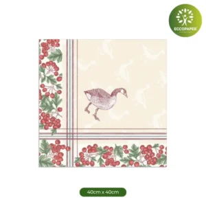 Servilletas biodegradables 40x40cm, elegantes y responsables.