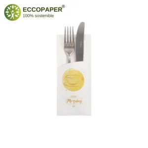 Fundas biodegradables para cubiertos 20x8.5cm para eventos ecológicos.