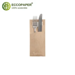 Innovación sostenible con fundas biodegradables para cubiertos 20x8.5cm.