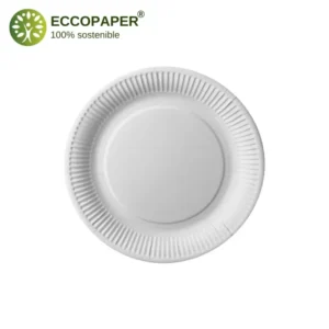 Resistencia y estilo en platos redondos biodegradables Ø26cm.