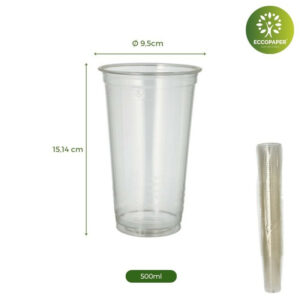 Vasos Bioplástico Natural  500ml