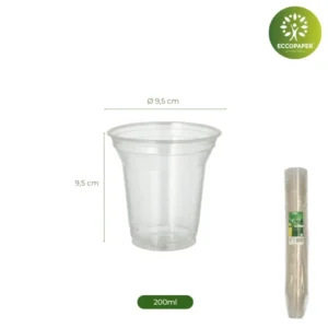 Vasos Bioplástico Natural 200ml biodegradables.