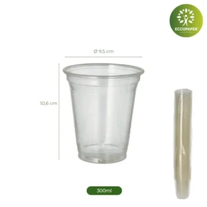 Vasos Bioplástico Natural 300ml biodegradables.