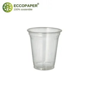 Vasos de Bioplástico Natural 300ml sostenibles y ecológicos.