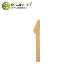 Cuchillo de madera 16.5cm reutilizable y biodegradable.