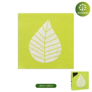 Servilletas Sostenibles 25x25cm, ideales para tus celebraciones respetuosas con el medio ambiente.