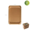 Bandejas Rectangulares 16.5x20cm: Espaciosa, ideal para la presentación de platos grandes o productos de panadería en exhibiciones.