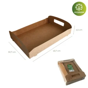 Bandejas Porta Menú 4.5x45.7x30.7cm: Amplias y robustas, ideales para servir menús en establecimientos de gran volumen.