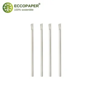 Elegantes pajitas de cartón reciclable Ø8mmx20cm con compromiso ambiental.