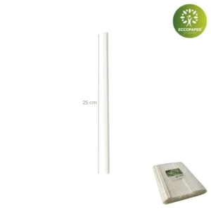 Pajitas biodegradables Ø8mmx25cm perfectas para negocios responsables.