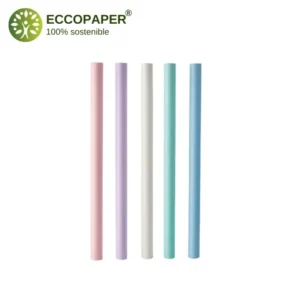Pajitas reutilizables de cartón con diseño ecológico Ø12mmx20cm.