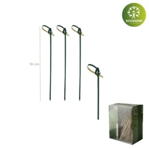 Pinchos decorativos biodegradables 10cm para eventos responsables.