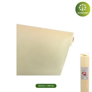 Rollo de manteles biodegradables 25mts x 118cm para mesas elegantes.