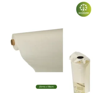 Manteles de papel tisú 25mts x 118cm, ideales para mesas grandes y elegantes.