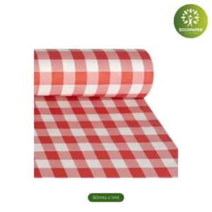 Manteles de papel reciclado 50mts x 100cm, ideales para decoraciones prácticas y ecológicas en cualquier ocasión.