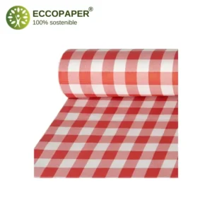 Manteles de papel reciclado 50mts x 100cm, diseñados para celebraciones grandes con un estilo respetuoso.