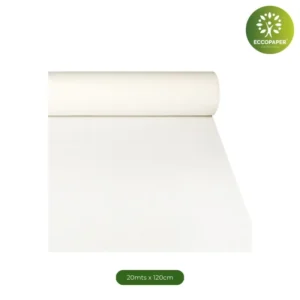 Manteles de papel Airlaid 20mts x 120cm, perfectos para eventos formales y mesas largas.