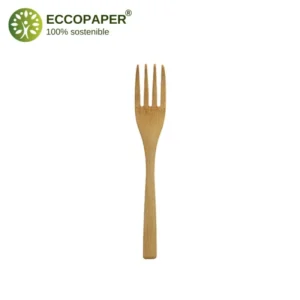 Tenedores Bambú 16.5cm biodegradables para catering.