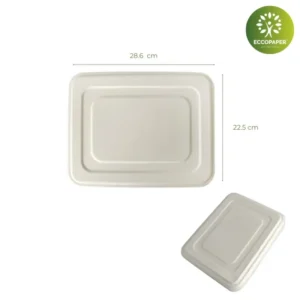 Tapas para bandejas 1.4x22.5x28.6cm, ideal para sellar bandejas de comida de gran tamaño.