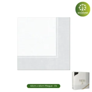 Elegantes servilletas sostenibles 40x40cm, perfectas para restaurantes verdes.