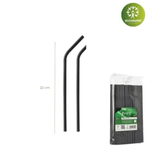 Pajitas reciclables de cartón Ø6mmx22cm para bebidas sostenibles.