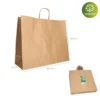 Bolsa de papel Kraft 35x14x35cm ideal para tiendas de ropa y complementos.
