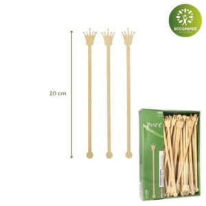 Mezcladores de Bambú 20cm
