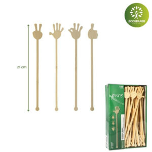 Mezcladores de Bambú 21cm