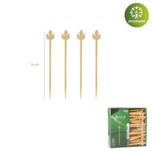 Pinchos decorativos biodegradables 9cm para tapas y aperitivos.