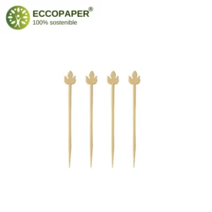 Pinchos sostenibles de madera 9cm ideales para eventos responsables.