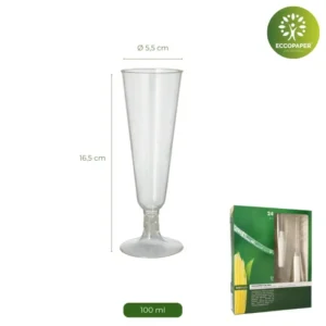 Copas Cava - Bioplástico 100ml ideales para catas de vinos y bebidas gourmet.