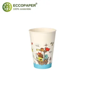 Vasos de diseño 200ml decorados con materiales biodegradables.