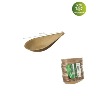 Cucharas de Hoja Palma 12cm, ideales para catering ecológicos.