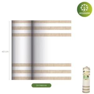 Camino de mesa 24mts x 40cm con diseño moderno, perfecto para cualquier ocasión.