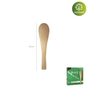 Cucharas de Bambú 13cm, pequeñas, resistentes y biodegradables.