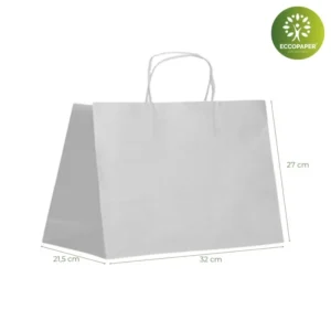 Bolsas Kraft Take Away 27x21.5x32cm para transporte de alimentos.