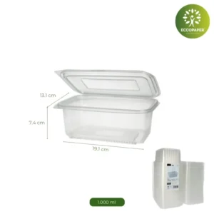 Envases Rectangular 1.000ml sostenibles para alimentos.