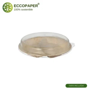 Bowl biodegradable con tapa 300ml, perfecto para servicio Take Away.