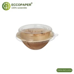 Bowl redondo con tapa 300 ml ideal para catering y eventos.