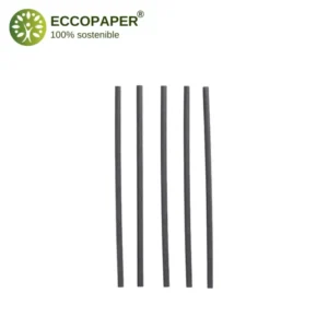 Pajitas Negras de Cartón 20cm x Ø6mm elegantes y funcionales para cócteles y eventos premium.