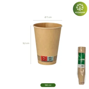 Vasos de cartón ecológicos 180ml para bebidas calientes y frías