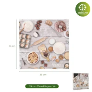 Servilletas Decoradas 33x33cm, ideales para mesas decoradas con un estilo sofisticado.