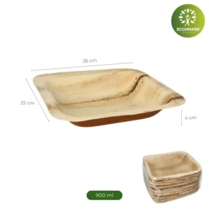 Bandeja Termosellable 26x25x4cm: Bandeja robusta ideal para el almacenamiento y transporte de alimentos frescos o cocinados.