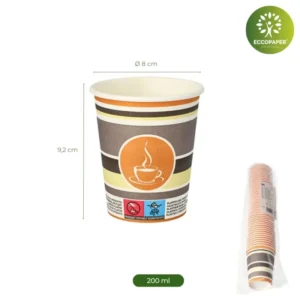 Vasos para café de 200ml perfectos para tu bebida caliente.