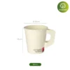 Vasos de cartón con asa 180ml para bebidas calientes, diseño práctico y ecológico.