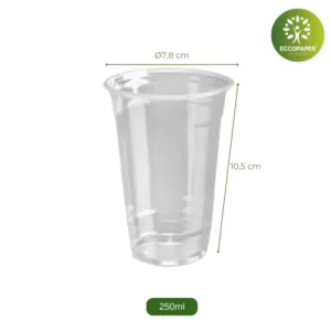 Vasos Transparentes 250ml: claridad y capacidad en equilibrio.