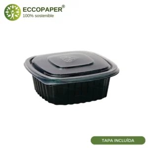 Envase Take Away Reciclado 1200ml, perfecto para delivery y almacenaje.