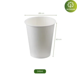 Vasos Básicos de Cartón 240ml económicos para comercio.