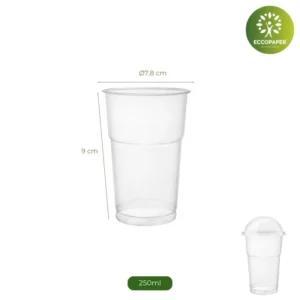 Vasos Transparentes 250ml: ideales para servir con estilo.