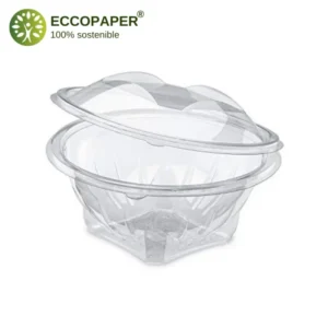 Ensaladera Transparente 1000ml ideal para comidas a domicilio.